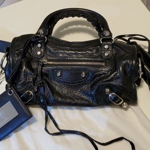 Balenciaga Mini City in black with regular silver hardware
